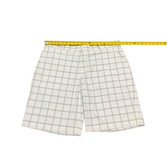 Nike Golf Shorts Mens 40 Check Plaid White DRI-FIT 11" Inseam Stretch Swoosh - Picture 3 of 8